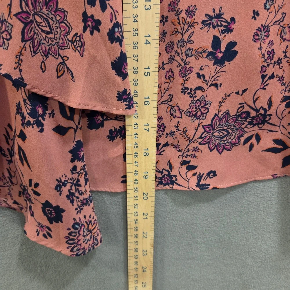 Liberty Love Floral Blouse Women's Size Small Boho Bell‎ Sleeve Ruffle Cottage